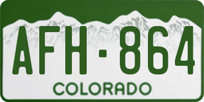 CO license plate AFH864