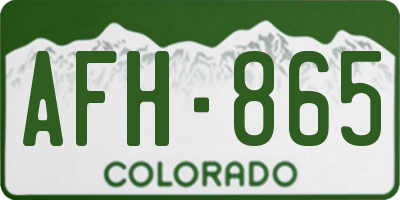 CO license plate AFH865