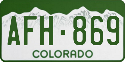 CO license plate AFH869
