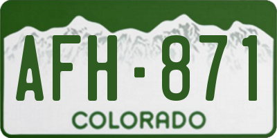 CO license plate AFH871