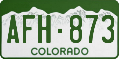 CO license plate AFH873