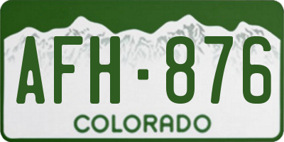CO license plate AFH876
