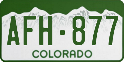 CO license plate AFH877