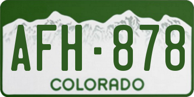 CO license plate AFH878