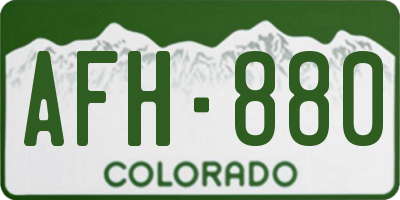 CO license plate AFH880