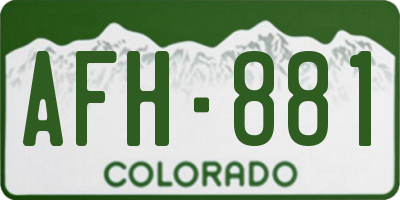 CO license plate AFH881