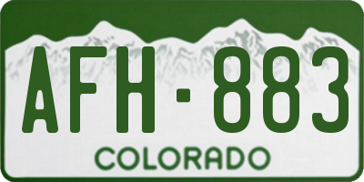 CO license plate AFH883