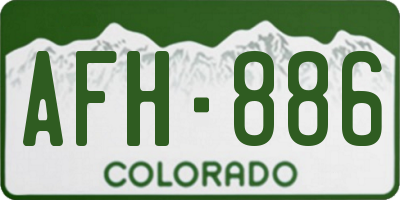 CO license plate AFH886
