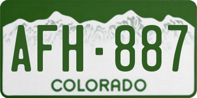 CO license plate AFH887
