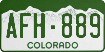 CO license plate AFH889