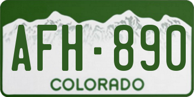 CO license plate AFH890