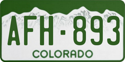 CO license plate AFH893