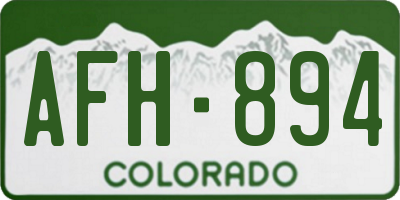 CO license plate AFH894