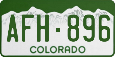CO license plate AFH896