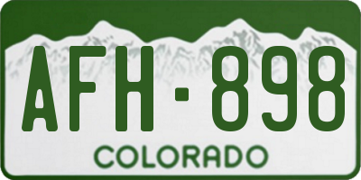 CO license plate AFH898