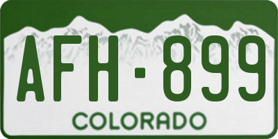 CO license plate AFH899