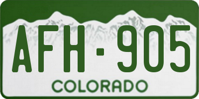 CO license plate AFH905