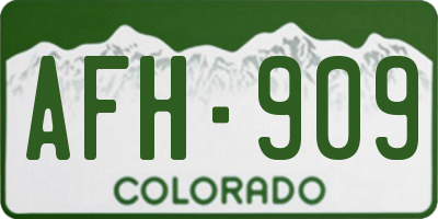 CO license plate AFH909