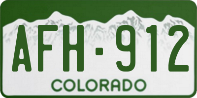 CO license plate AFH912