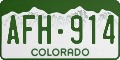 CO license plate AFH914