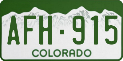 CO license plate AFH915