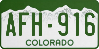 CO license plate AFH916