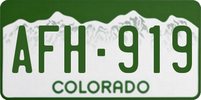 CO license plate AFH919