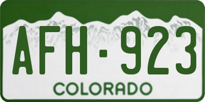 CO license plate AFH923