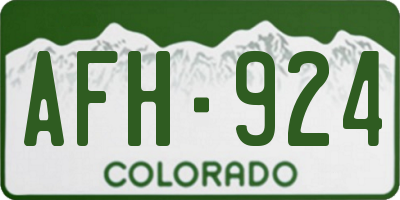 CO license plate AFH924