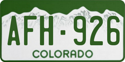 CO license plate AFH926