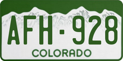 CO license plate AFH928
