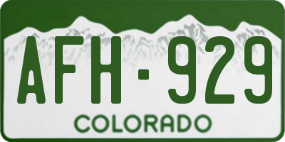 CO license plate AFH929