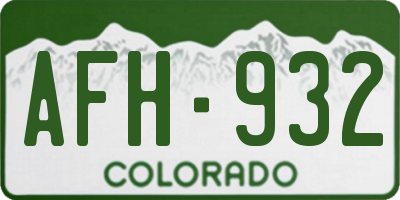 CO license plate AFH932