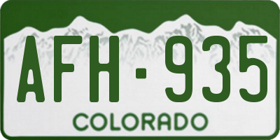 CO license plate AFH935