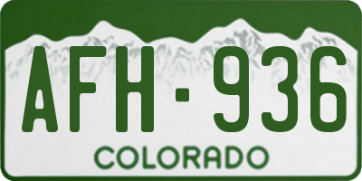 CO license plate AFH936