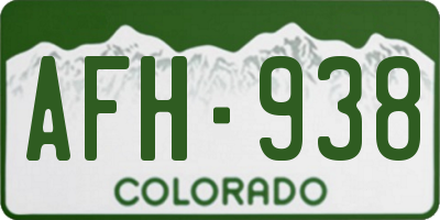 CO license plate AFH938