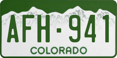 CO license plate AFH941