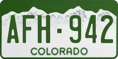 CO license plate AFH942