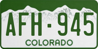CO license plate AFH945