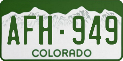 CO license plate AFH949