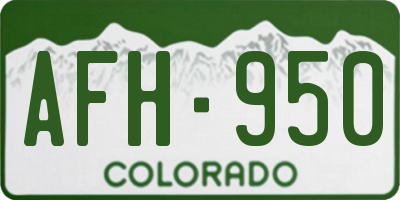 CO license plate AFH950