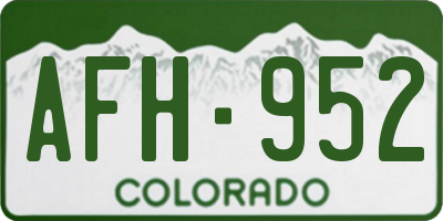 CO license plate AFH952