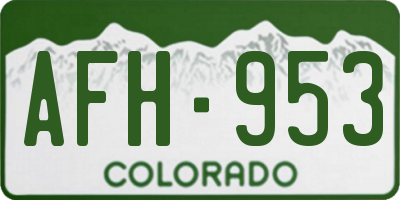 CO license plate AFH953