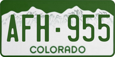 CO license plate AFH955