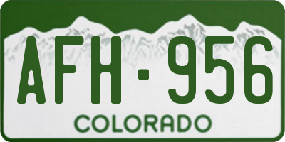 CO license plate AFH956
