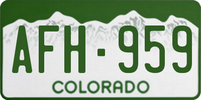 CO license plate AFH959