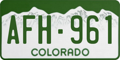 CO license plate AFH961