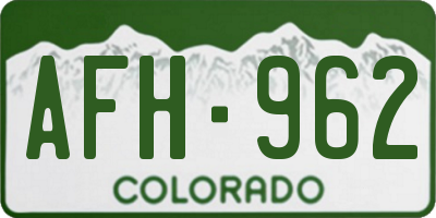 CO license plate AFH962