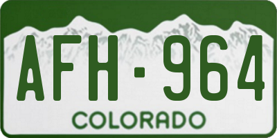 CO license plate AFH964