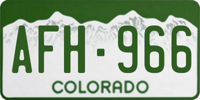 CO license plate AFH966